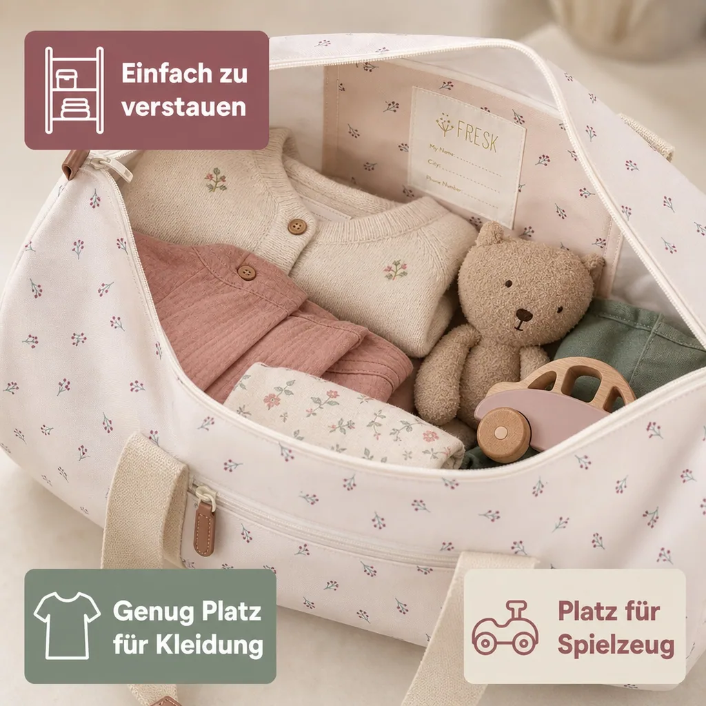 Fresk Reisetasche, Weekender Tasche, kleine, 42x21,5x21,5 cm, Farbe: Beeren