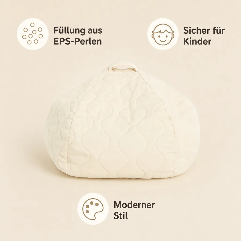 Nobodinoz LANDSCAPE Sitzsack - Runder, 65 x 40 cm, Farbe: NATURAL