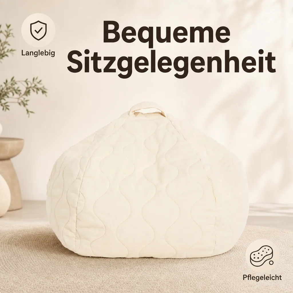 Nobodinoz LANDSCAPE Sitzsack - Runder, 65 x 40 cm, Farbe: NATURAL