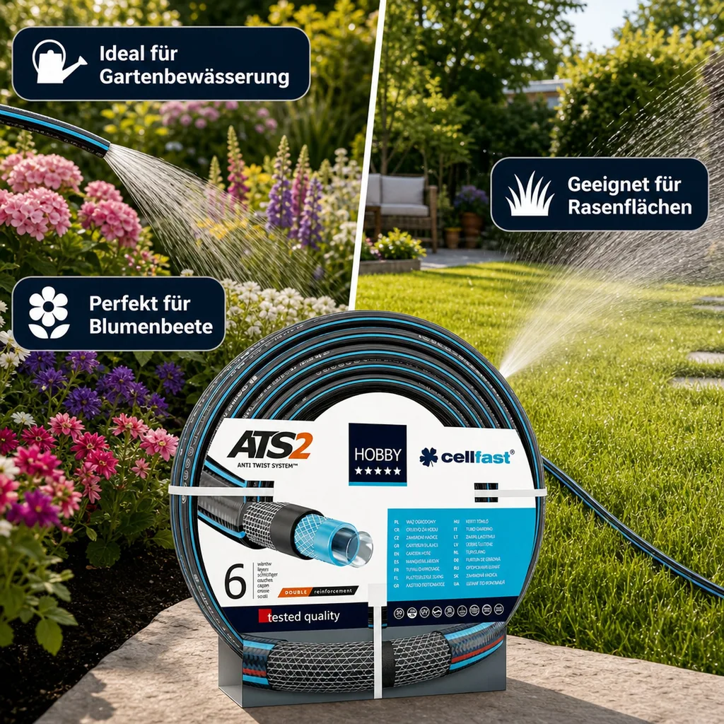 Gartenschlauch 1 Zoll, 25m, lebensmittelecht, flexibel, formstabil