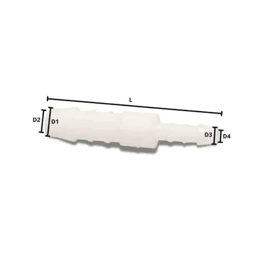 Schlauchverbinder, reduziert 8mm auf 6mm, Kunststoff