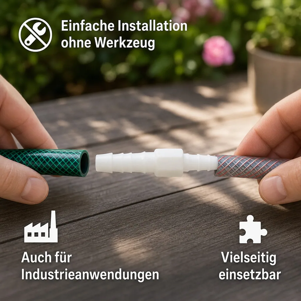Schlauchverbinder, reduziert 8mm auf 6mm, Kunststoff