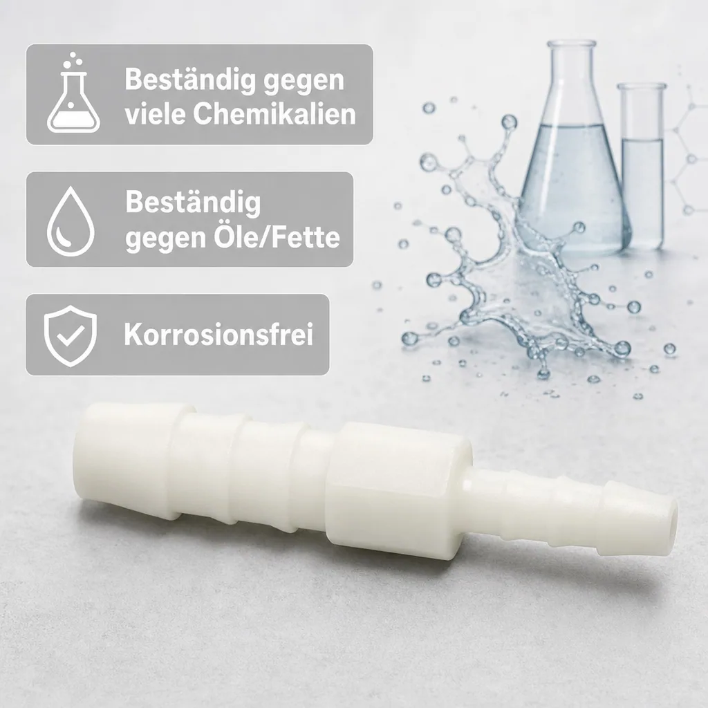 Schlauchverbinder, reduziert 8mm auf 6mm, Kunststoff