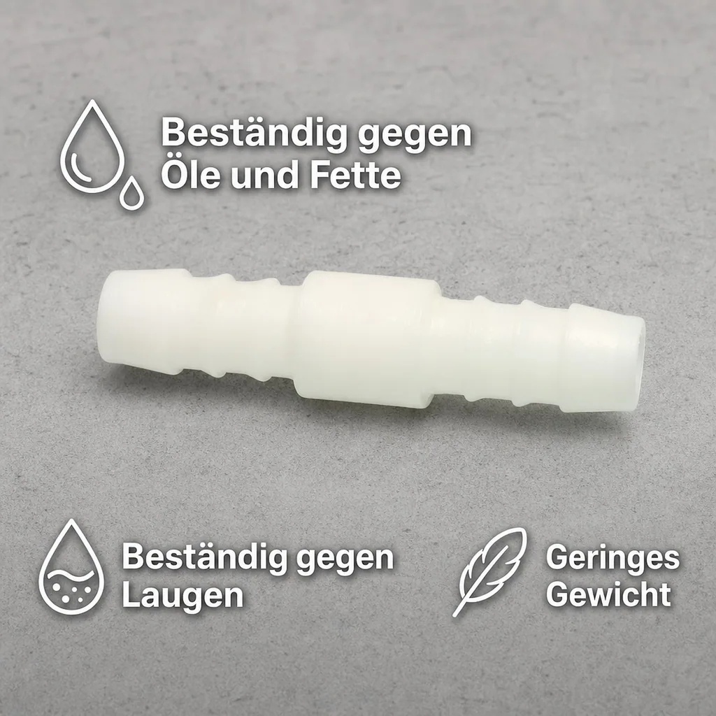 Schlauchverbinder 4mm Kunststoff, Schlauchkupplung