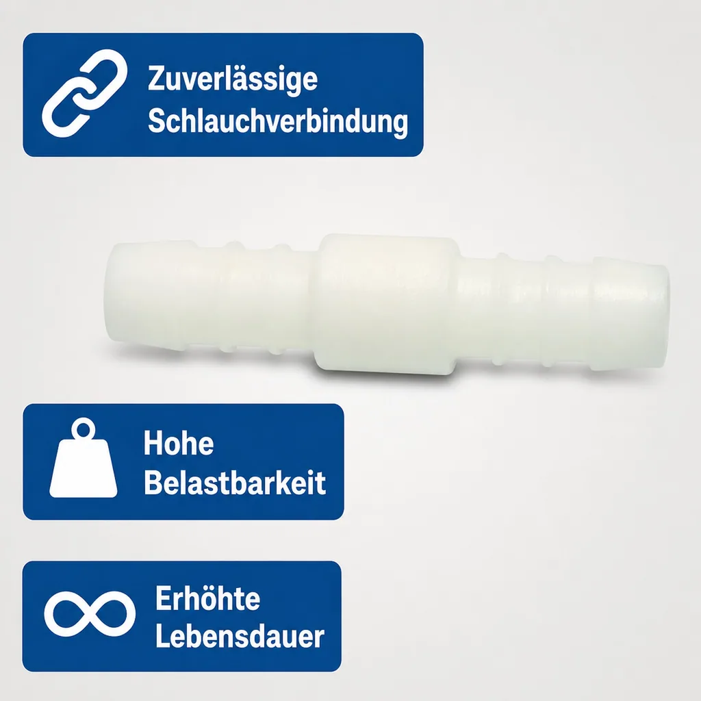 Schlauchverbinder 4mm Kunststoff, Schlauchkupplung