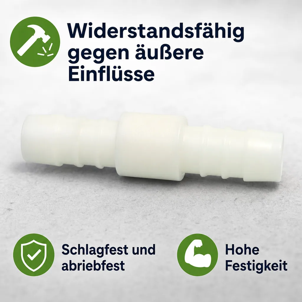 Schlauchverbinder 4mm Kunststoff, Schlauchkupplung