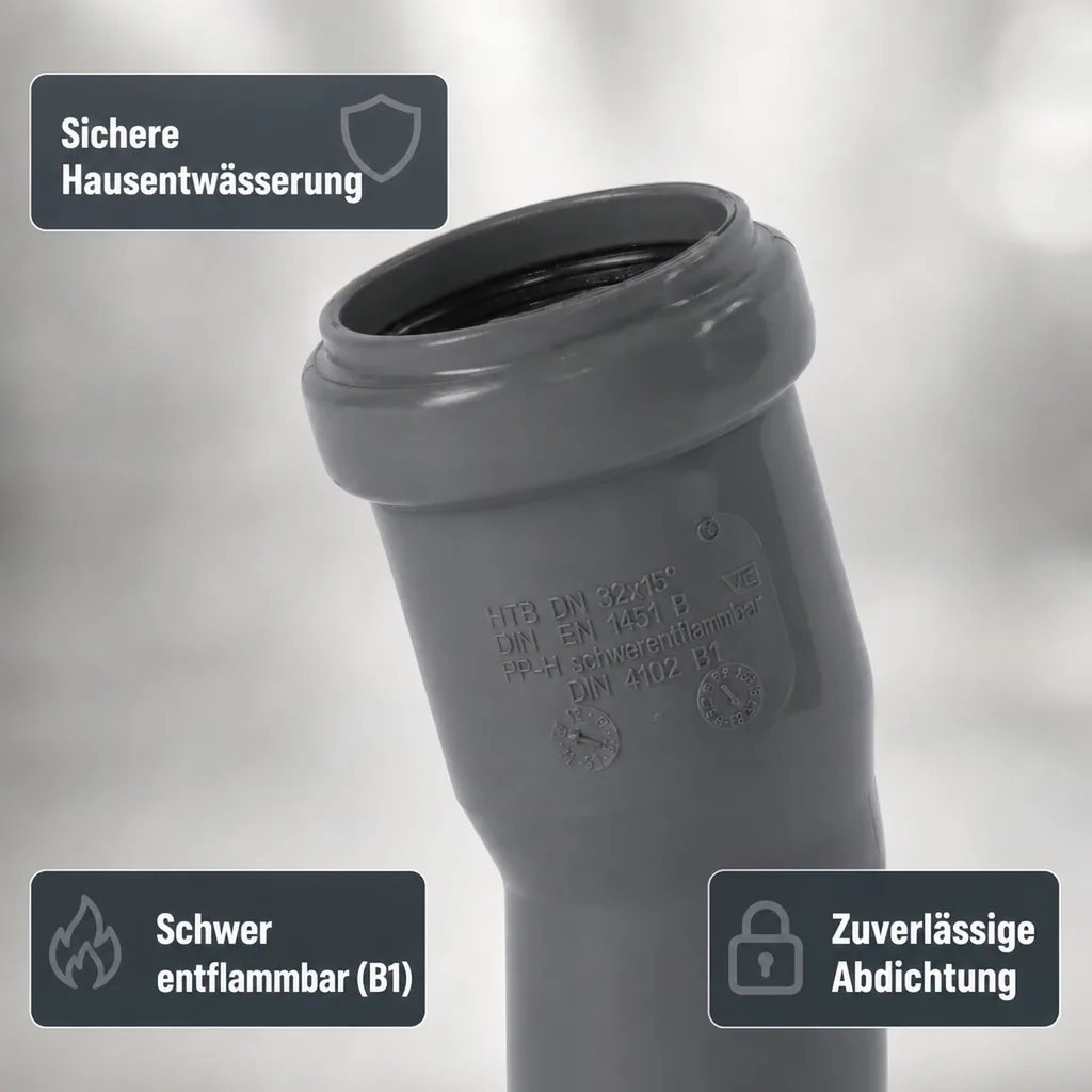 HT Bogen 50, HTsafeB, DN/OD 50, 15 Grad