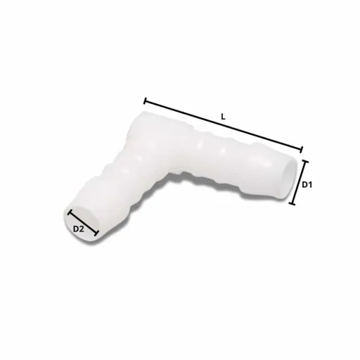 Schlauchverbinder 6mm, Kunststoff Winkel 90°, POM