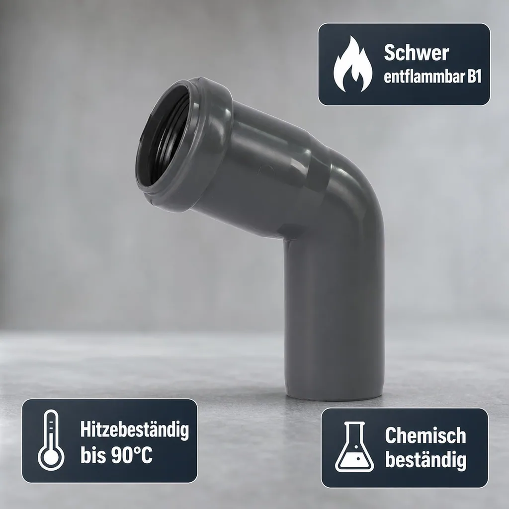 HT Bogen DN 50, 67 Grad, Abwasserrohr, Rohrverbinder