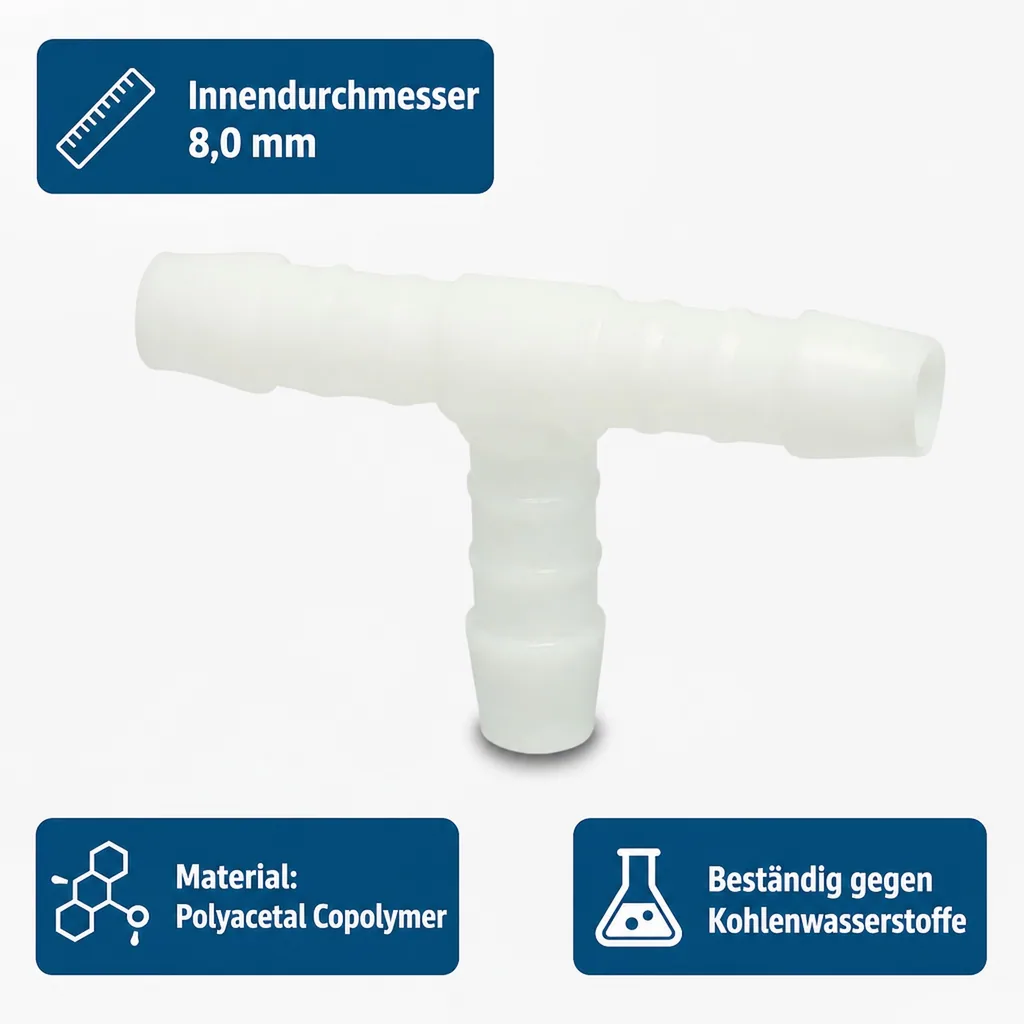 Schlauchverbinder Kunststoff T-Stück 8 mm