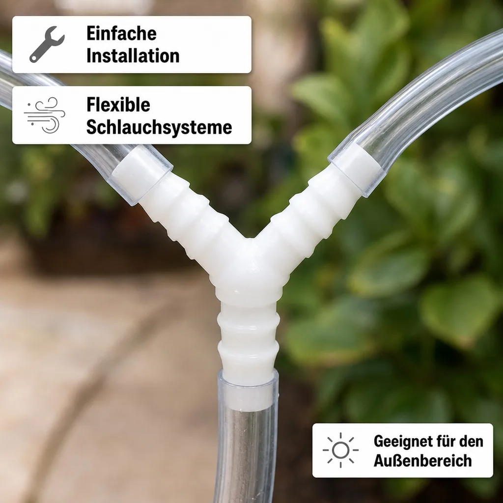 Schlauchverbinder 6mm, Y-Stück, Kunststoff, Schlauchkupplung