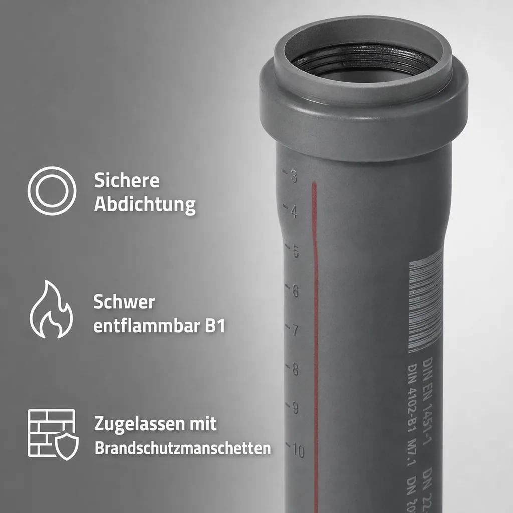 HT Rohr 110 mm, Abwasserrohr, Hausentwässerung