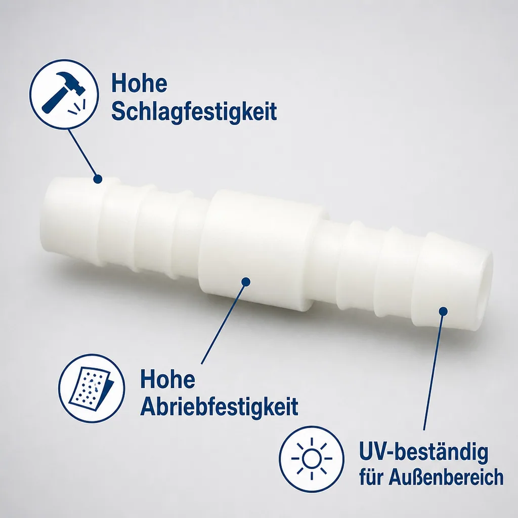 Schlauchverbinder 8mm, Kunststoff Schlauchkupplung