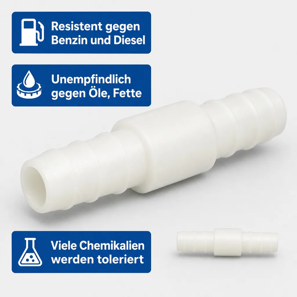 Schlauchverbinder 8mm, Kunststoff Schlauchkupplung