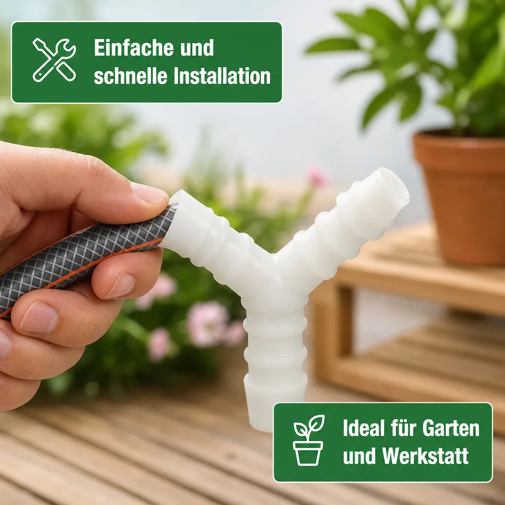 Schlauchverbinder 8mm, Y-Stück Kunststoff, Schlauchverteiler