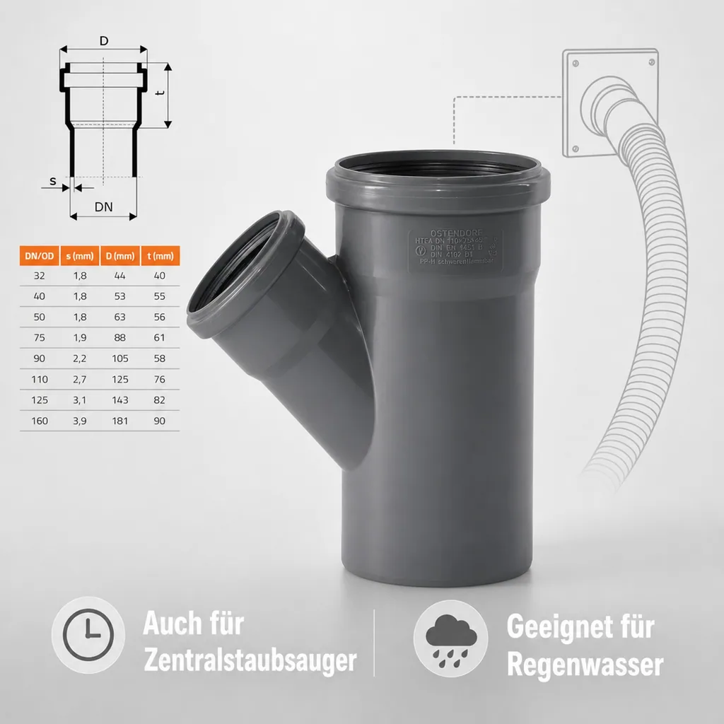 HT Abzweig 110/75, 45 Grad