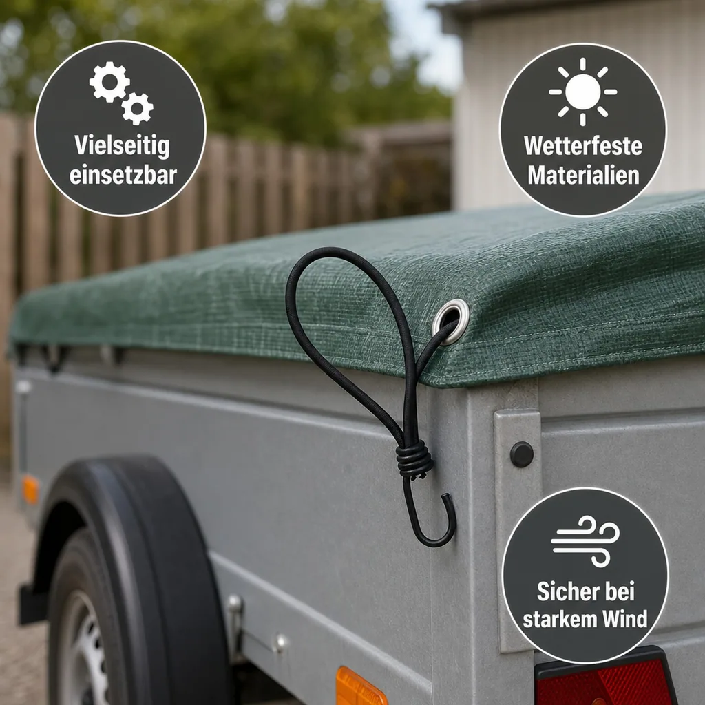 Expanderhaken Set, 20 Stück, 25cm, Planen befestigen