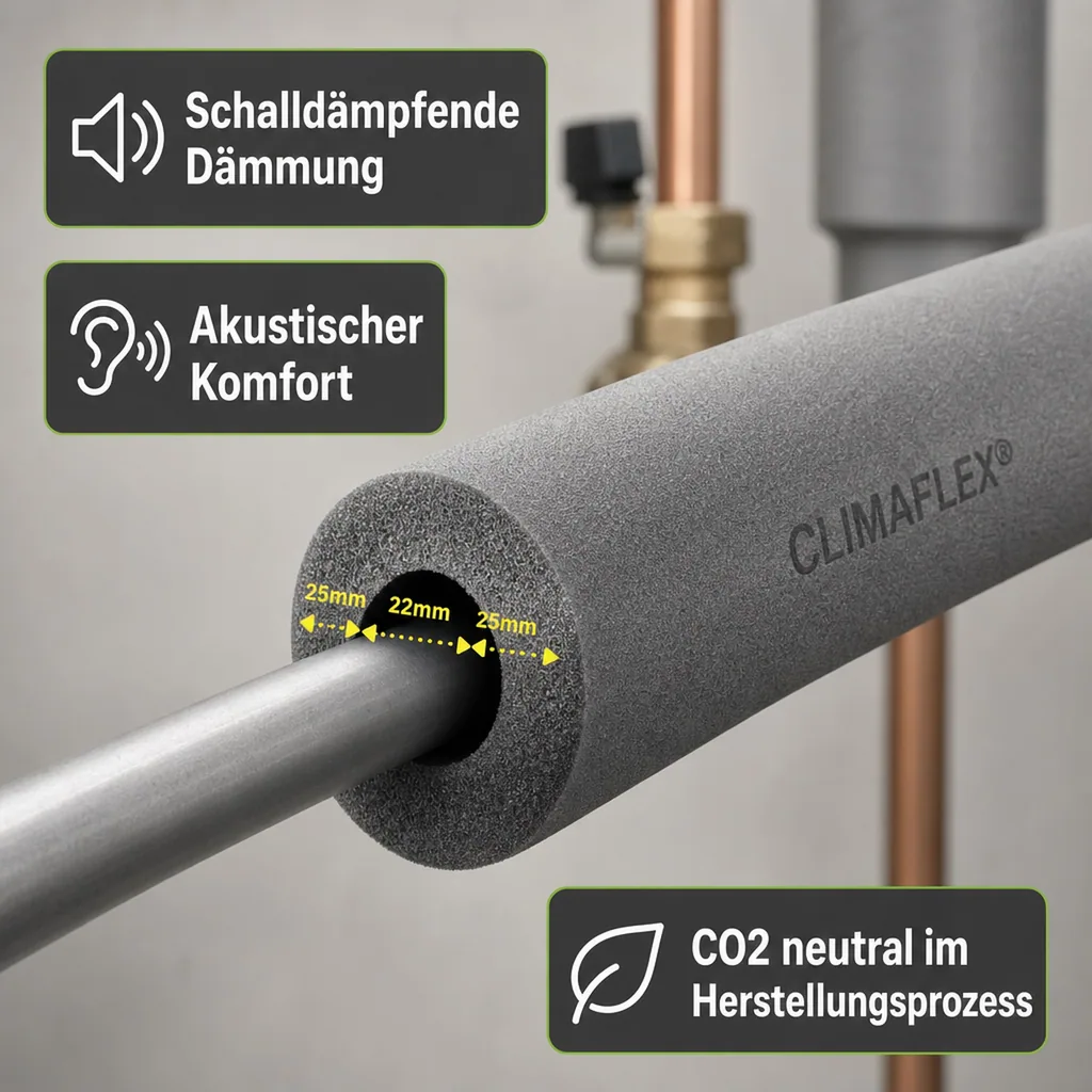 CLIMAFLEX® 2m Isolierschlauch Ø 22 mm x 25 mm Dämmung 100% GEG