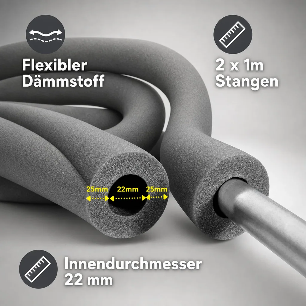 CLIMAFLEX® 2m Isolierschlauch Ø 22 mm x 25 mm Dämmung 100% GEG