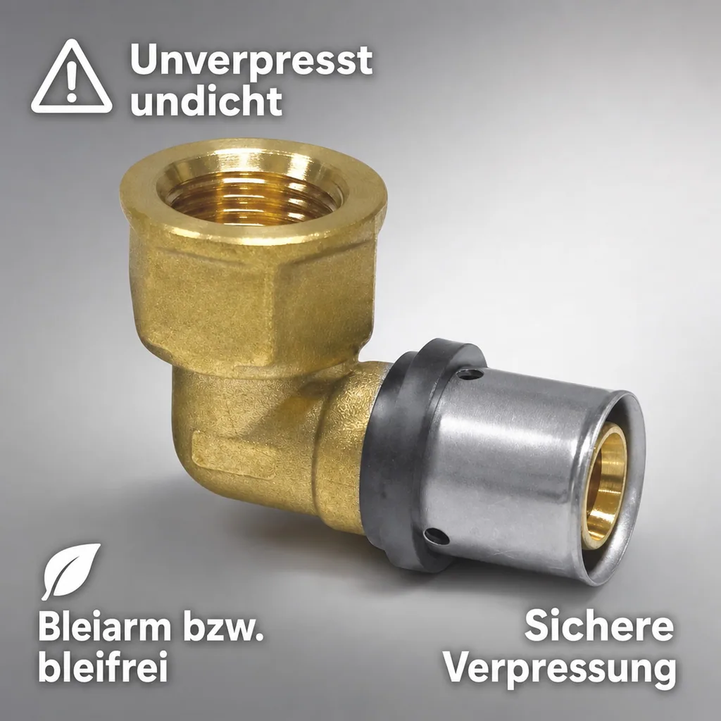 Pressfitting 16, Übergangswinkel, Mehrschichtverbundrohr
