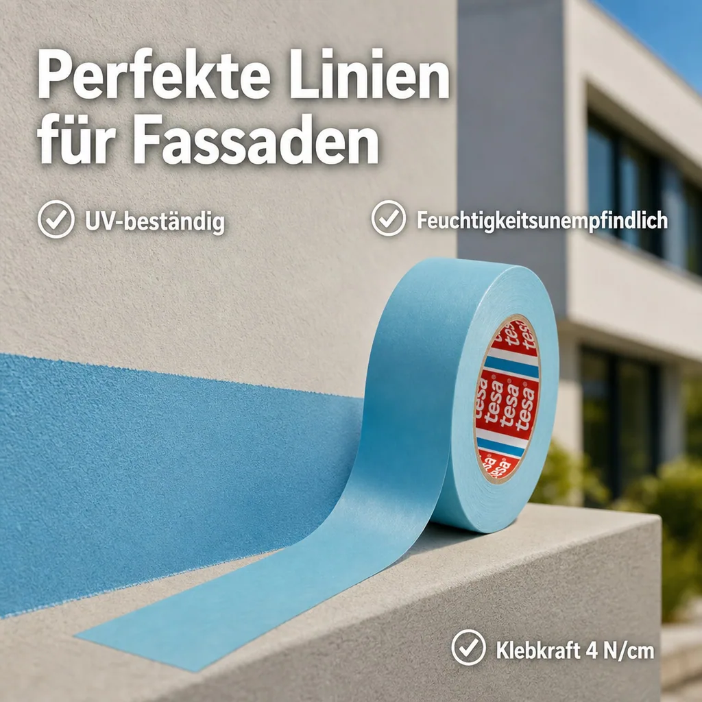 tesa tesakrepp 4438 UV Oberflächenschutzband 19 mm x 50 m (blau)