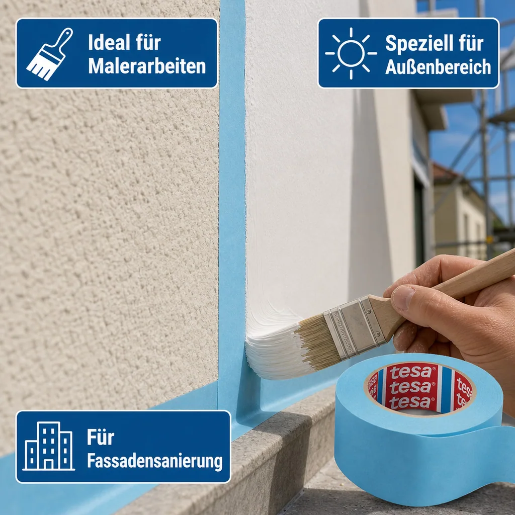 tesa tesakrepp 4438 UV Oberflächenschutzband 19 mm x 50 m (blau)