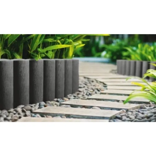 Gartenpallisade, Beeteinfassung Grafitgrau, Rasenkante Kunststoff, 2,30m