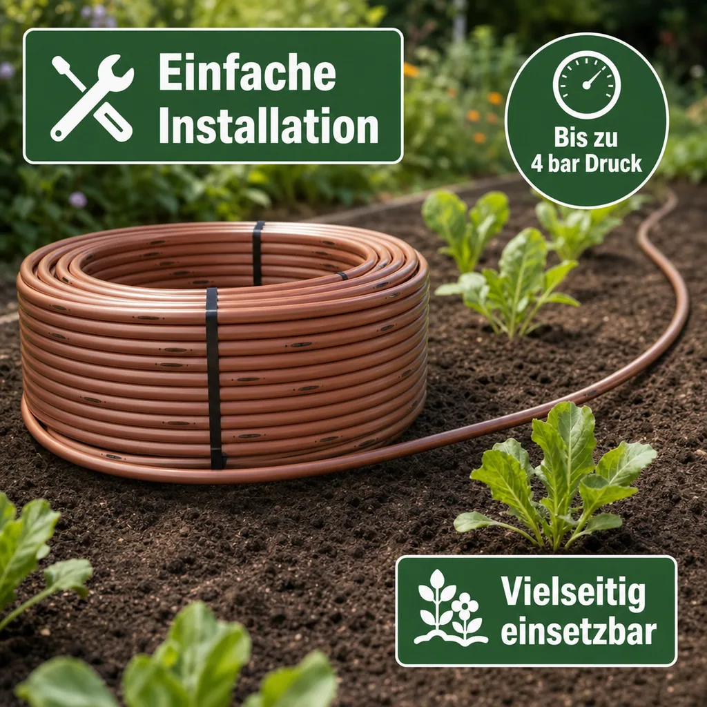 Rainbird Tropfrohr 100m, unterirdische Tropfbewässerung, 16 mm, bis 4 bar