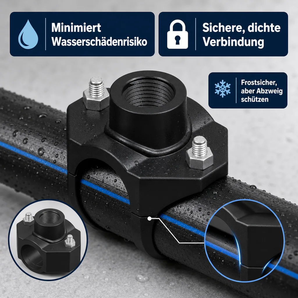 Anbohrschelle 32mm, PP, Wasserleitung Abzweig
