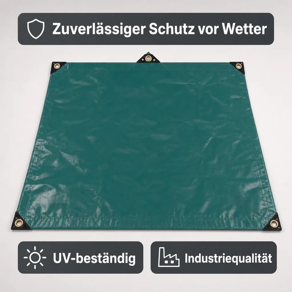 Abdeckplane, 650g/m², PVC Plane, Gewebeplane, grün 3,5x6m (21m²), wasserdicht