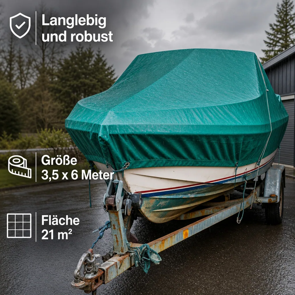 Abdeckplane, 650g/m², PVC Plane, Gewebeplane, grün 3,5x6m (21m²), wasserdicht