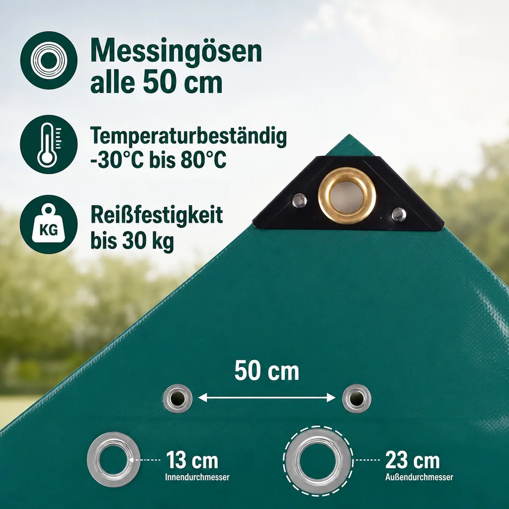 Abdeckplane, 650g/m², PVC Plane, Gewebeplane, grün 3,5x6m (21m²), wasserdicht