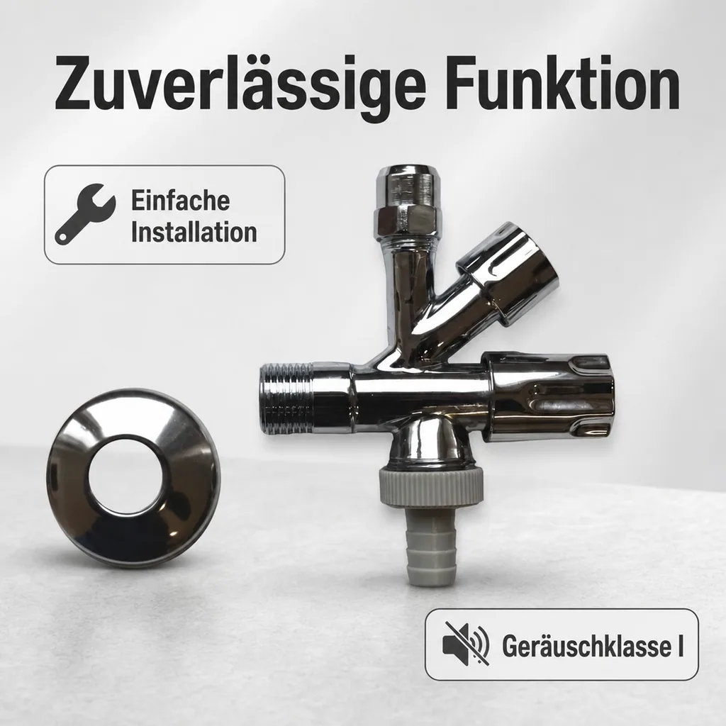 Kombi Eckventil, Comfortgriff, 1/2 Zoll, mit Geräteanschluss