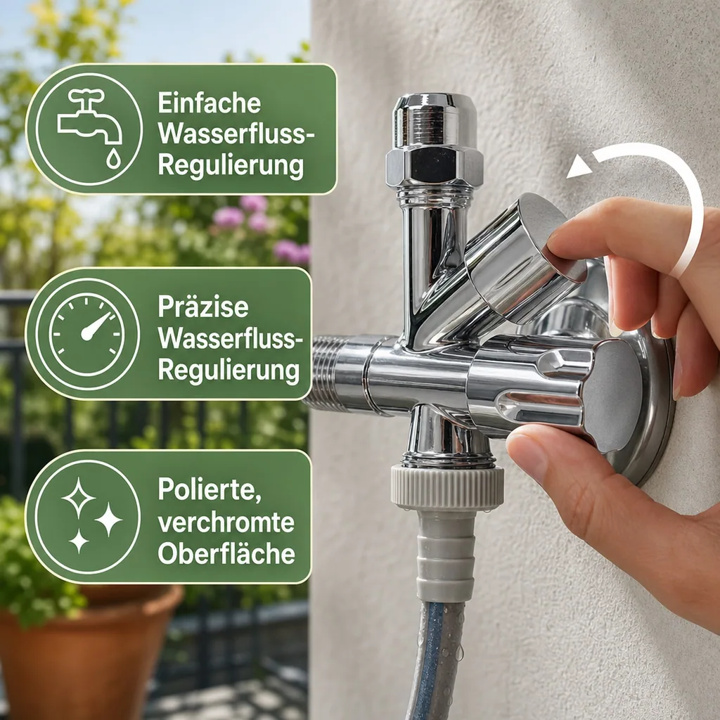 Kombi Eckventil, Comfortgriff, 1/2 Zoll, mit Geräteanschluss