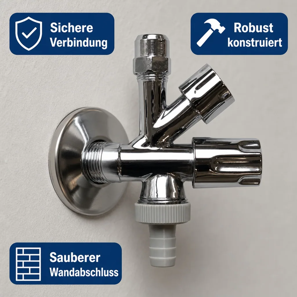 Kombi Eckventil, Comfortgriff, 1/2 Zoll, mit Geräteanschluss