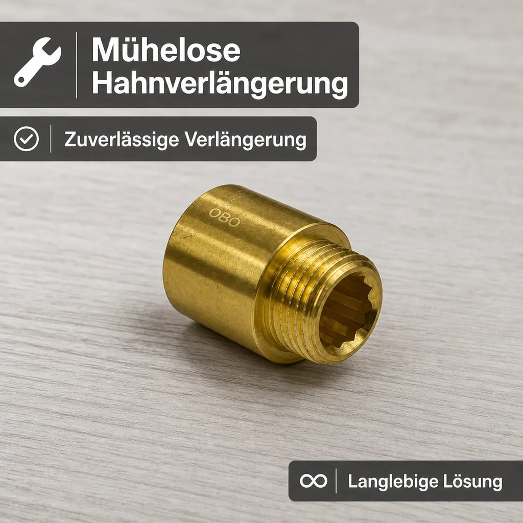 Hahnverlängerung, Messing Gewindefitting 1/2 Zoll, 30mm