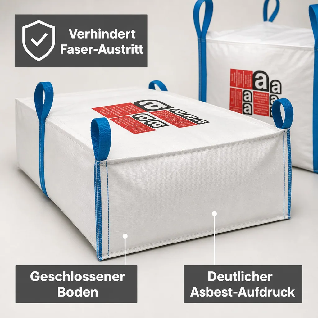 Asbest Platten Big Bag, 320x125x30cm, 1500kg Tragkraft, Asbestentsorgung