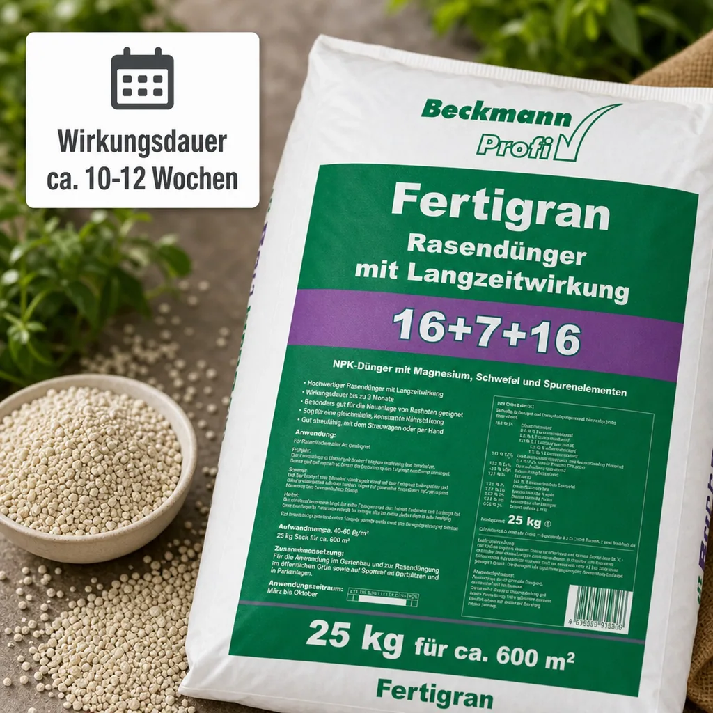 Rasendünger Langzeitwirkung 25kg, Mineralisch, NPK Dünger Rasen