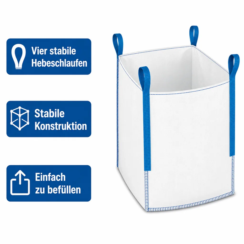 BIG BAG oben offen Tragkraft 1000 kg, 90 x 90 x 90 cm