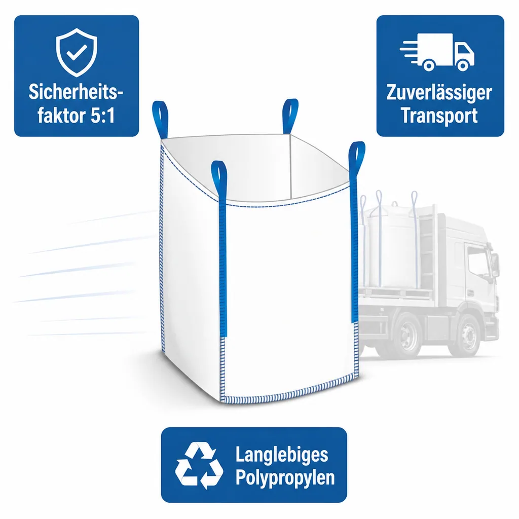 BIG BAG oben offen Tragkraft 1000 kg, 90 x 90 x 90 cm