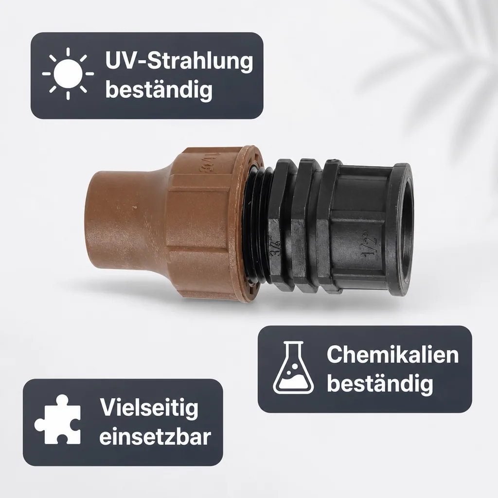 Bewässerung Kupplung, 16mm Schlauchverbinder, 3/4 Zoll Innengewinde