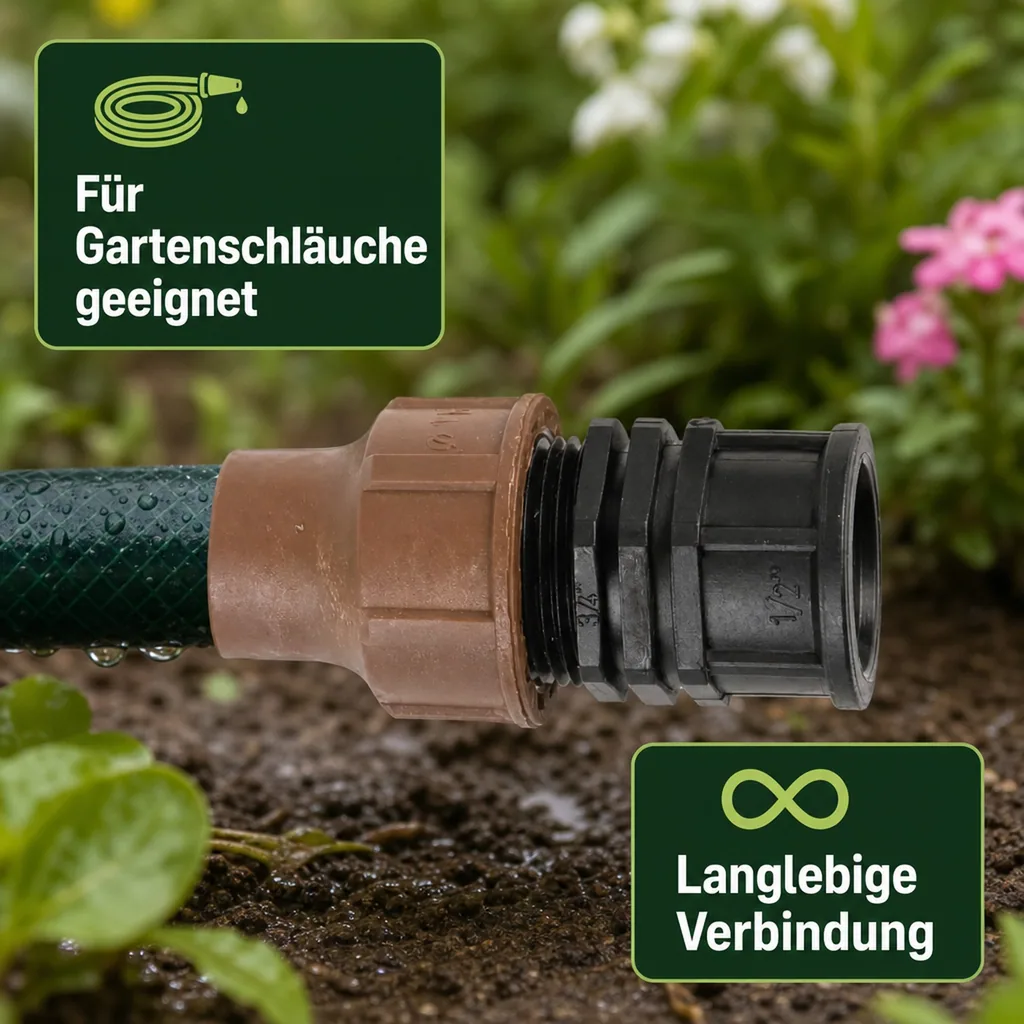 Bewässerung Kupplung, 16mm Schlauchverbinder, 3/4 Zoll Innengewinde