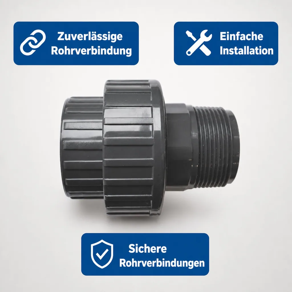 PVC Verschraubung 1 Zoll, IG x AG, PVC Fitting, Rohrverbinder