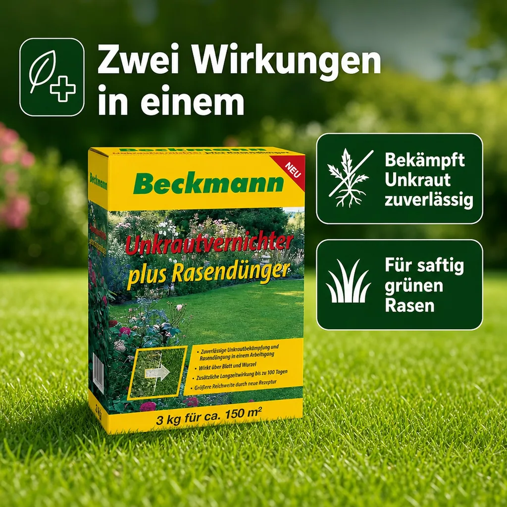 3 kg Rasendünger mit Unkrautvernichter + Langzeitwirkung f. ca 150m²