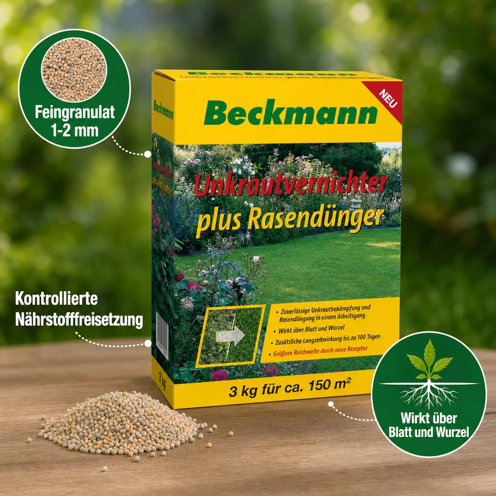 3 kg Rasendünger mit Unkrautvernichter + Langzeitwirkung f. ca 150m²