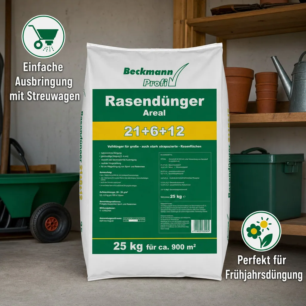 Rasendünger 25kg, Sofortwirkung, Volldünger für Rasenflächen
