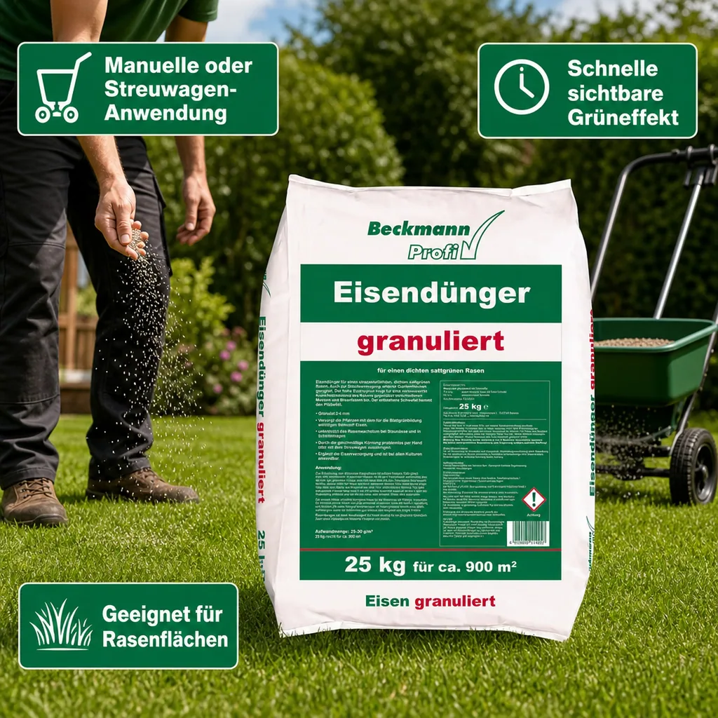 Eisendünger 25kg, granuliert, Rasendünger für dichten Rasen