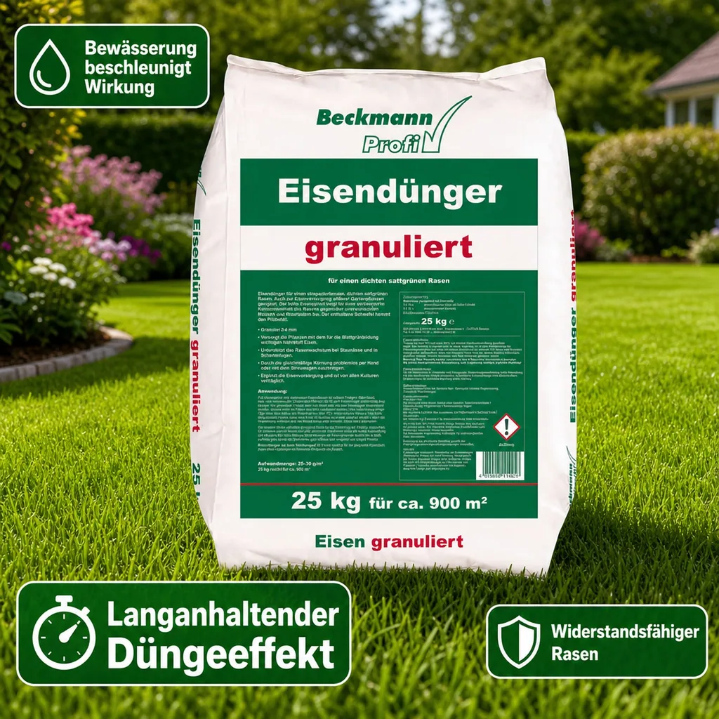 Eisendünger 25kg, granuliert, Rasendünger für dichten Rasen