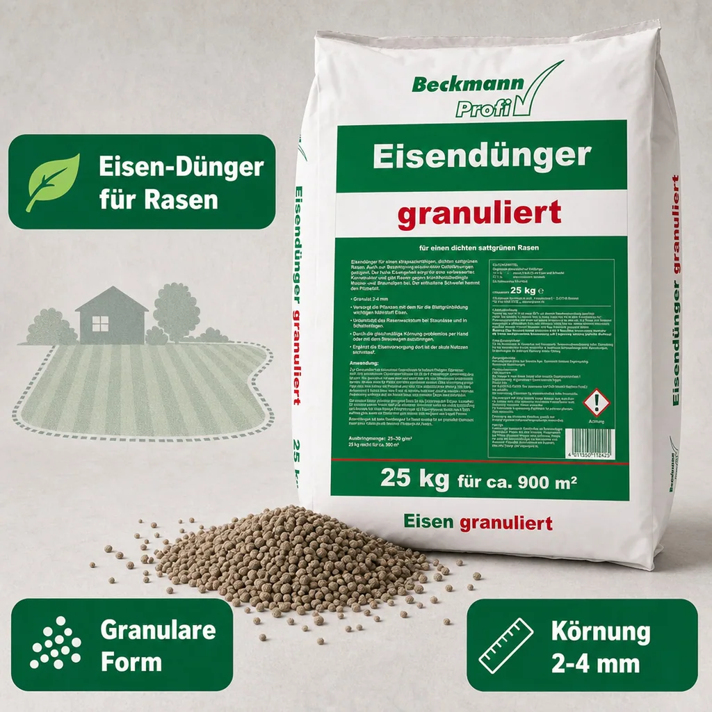 Eisendünger 25 kg, granuliert, 2-4 mm, für ca. 900 m², Rasendünger