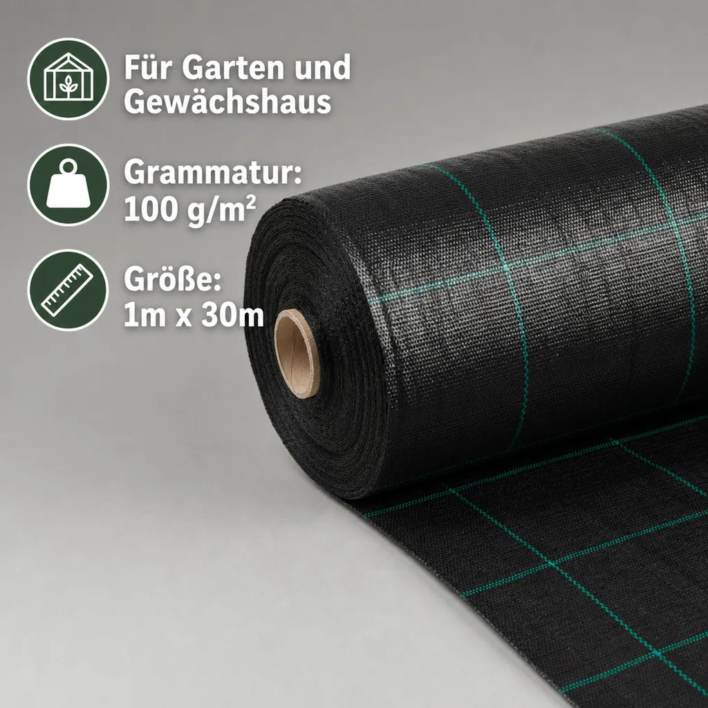 Bodengewebe, Abdeckvlies 1x30m, 100g/m², Unkrautvlies